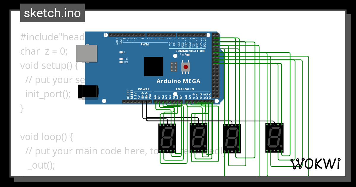 7 Segment Display Interfacing Wokwi Esp32 Stm32 Arduino Simulator Vrog Nbkomputer 5574