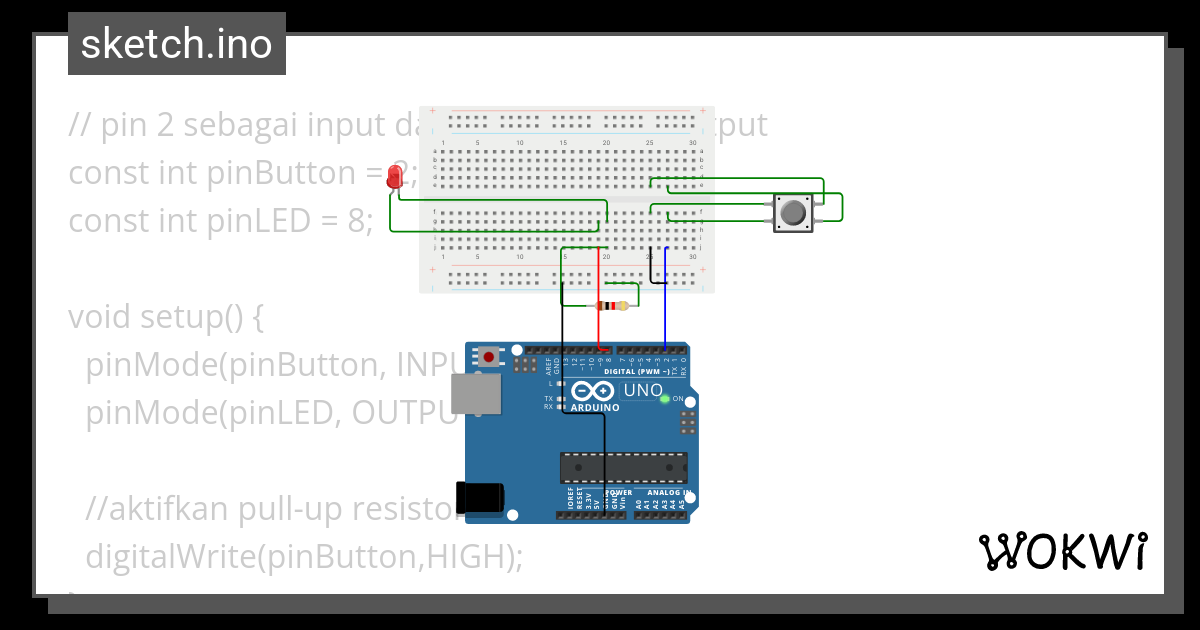 Led Dan Pushbutton Wokwi Esp32 Stm32 Arduino Simulator