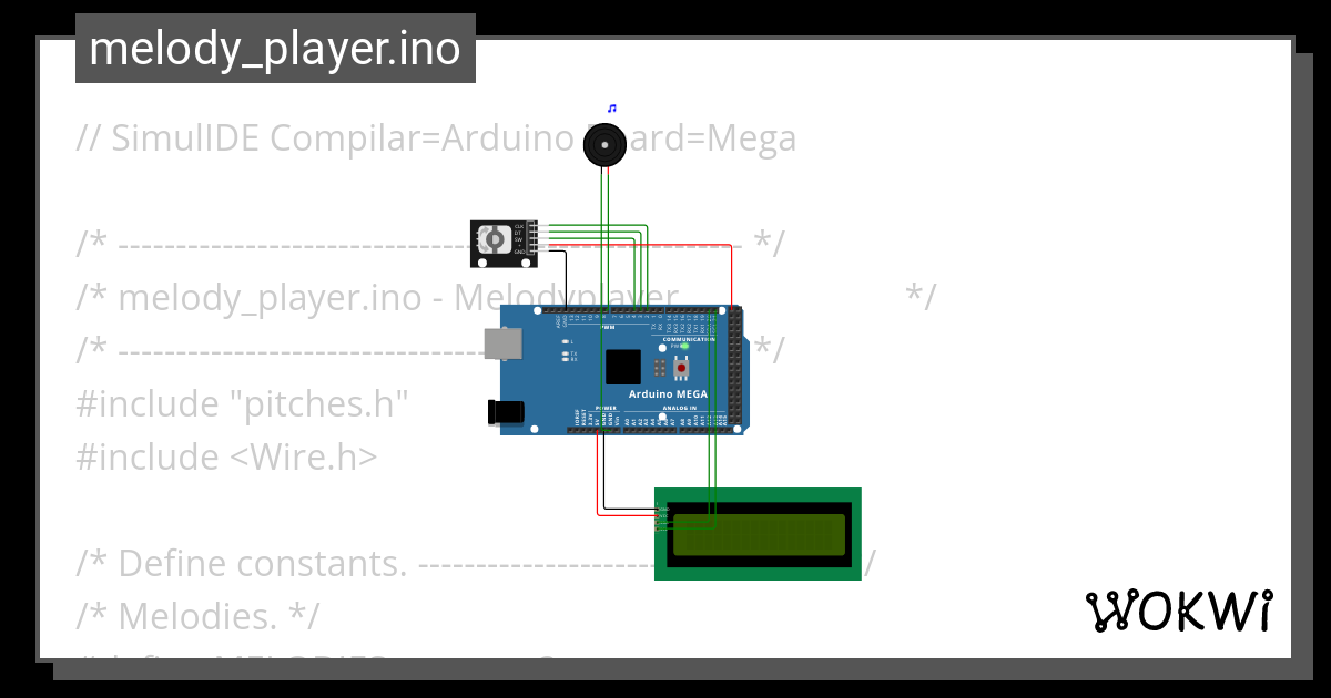 Melody Player Wokwi Esp32 Stm32 Arduino Simulator