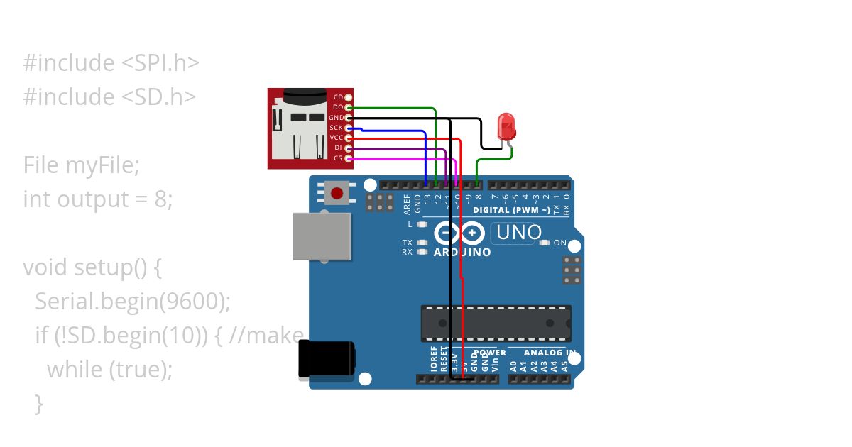'microSD Card Lock' using Arduino UNO simulation