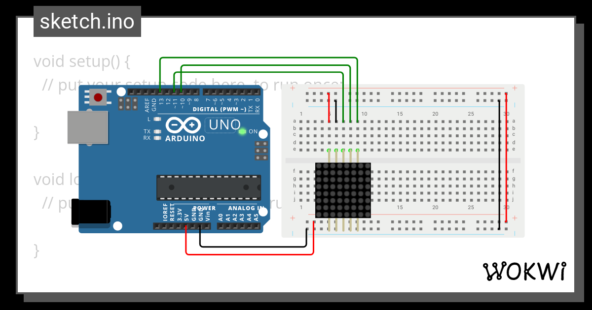 Lab 9-1 SPI 8x8 dot - Wokwi ESP32, STM32, Arduino Simulator