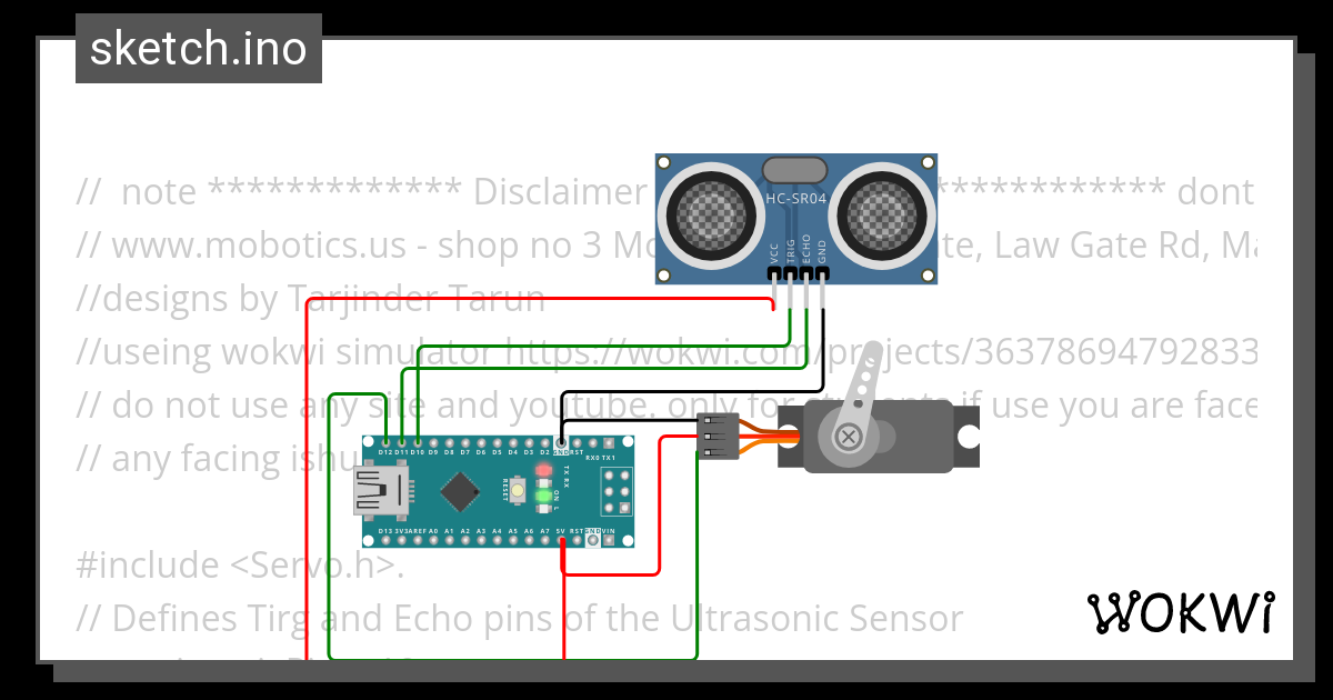 Ultrasonic Radar Using Arduino Wokwi Esp32 Stm32 Arduino Simulator