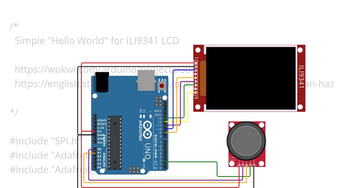 Joystick-Display_UNO simulation