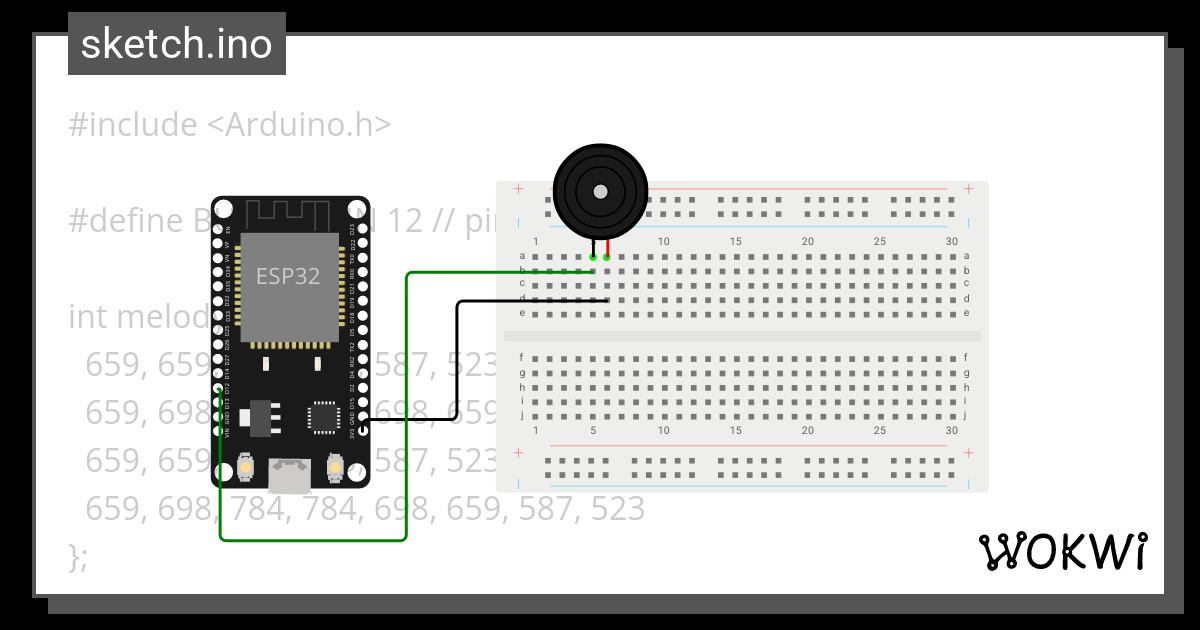 Song Buzzer E Um Esp32 Orlando Copy Wokwi Esp32 Stm32 Arduino Simulator