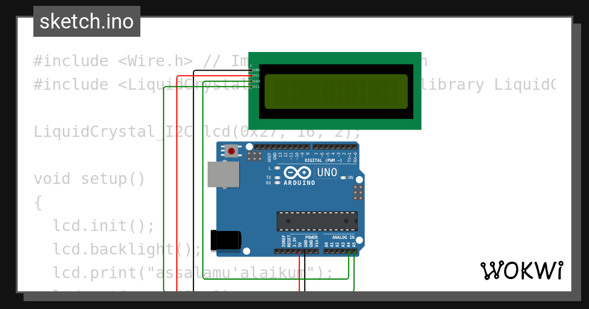 Zulkifli lcd i2c wokwi esp32 stm32 arduino simulator