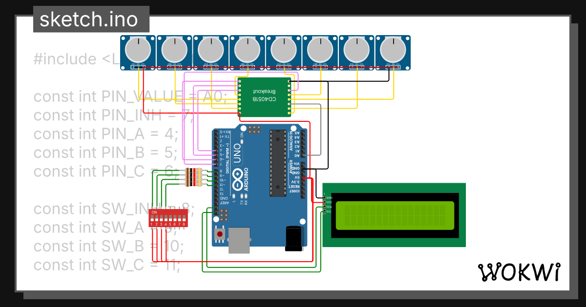 CD4051B Demo Copy - Wokwi ESP32, STM32, Arduino Simulator