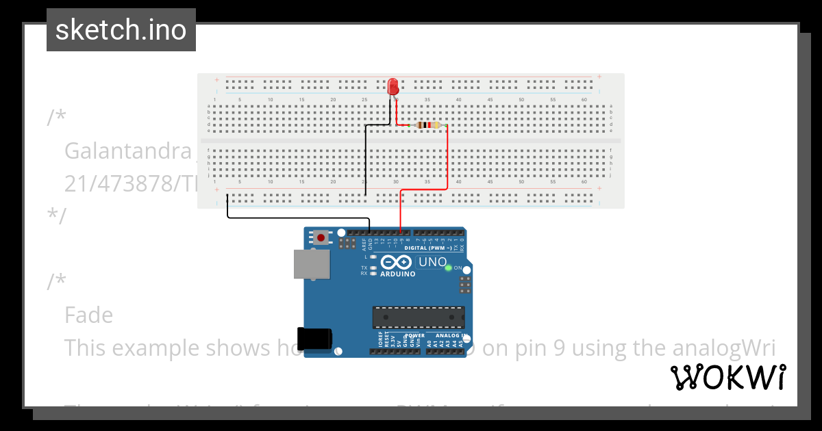 Fading LED - Wokwi ESP32, STM32, Arduino Simulator