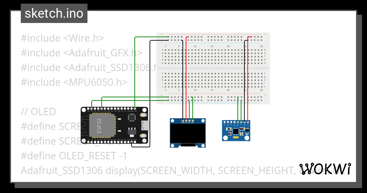 OLED&&MPU6050 - Wokwi ESP32, STM32, Arduino Simulator