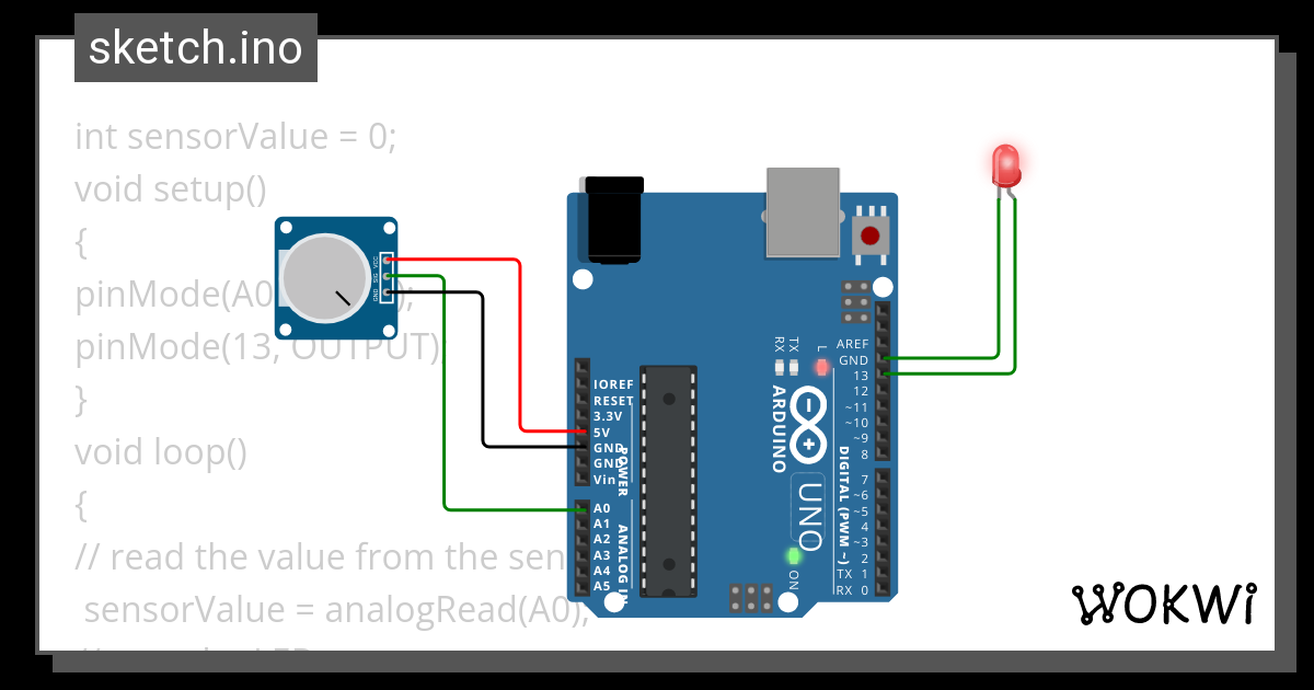 Analog Input Controlling Led Blink Rate Wokwi Esp Stm Arduino