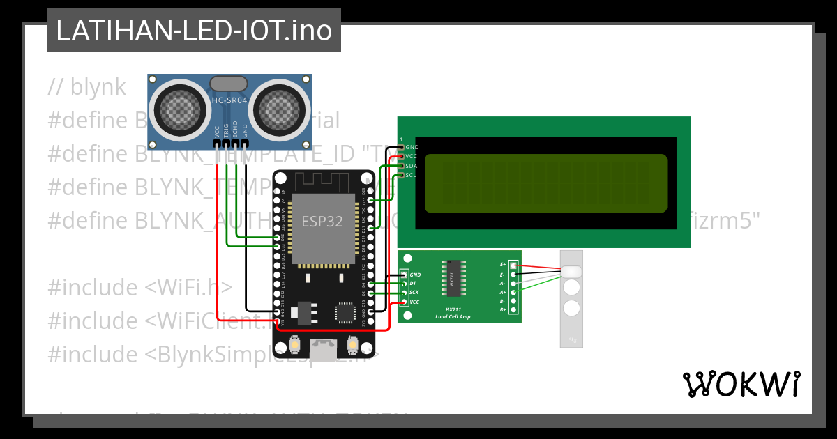 Rangkaian Timbangan Berbasis Iot Wokwi Esp Stm Arduino Simulator