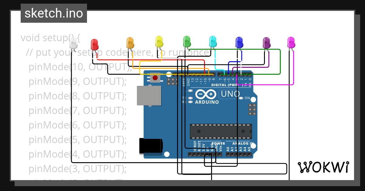 all lights - Wokwi ESP32, STM32, Arduino Simulator