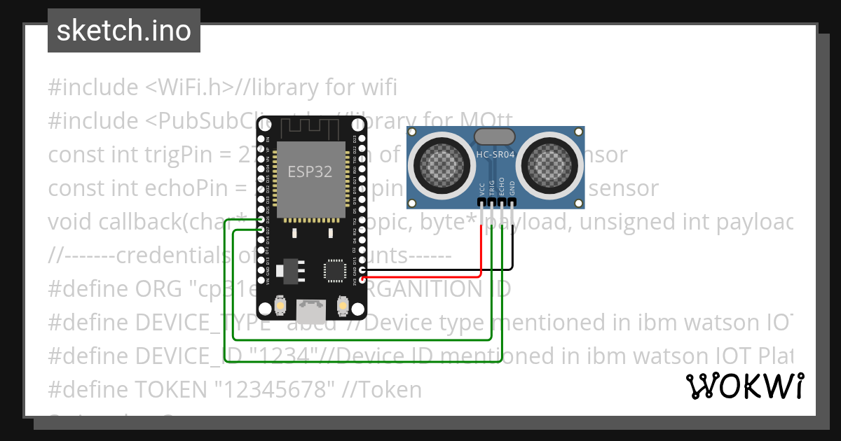 ultrasonic sensor - Wokwi ESP32, STM32, Arduino Simulator