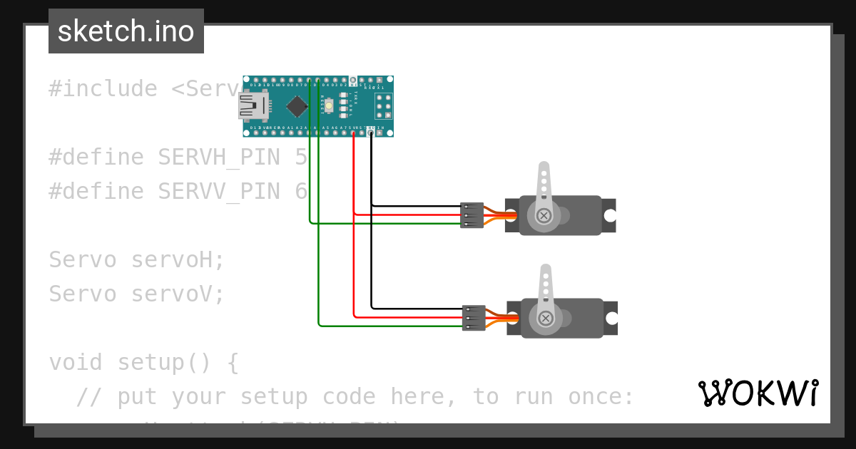 Servo for camera wokwi esp32 stm32 arduino simulator