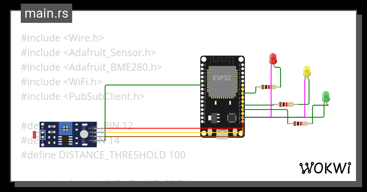 Iot Ultrasonic Sensor Wokwi Esp32 Stm32 Arduino Simulator 1487