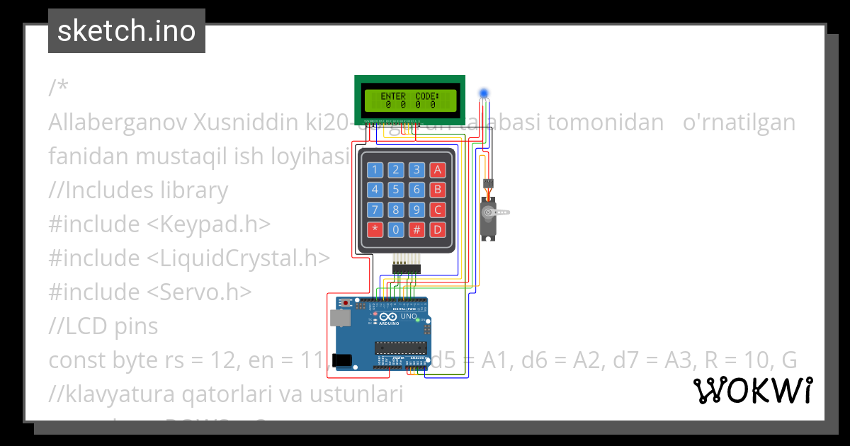 Keypad safe lock Copy - Wokwi ESP32, STM32, Arduino Simulator