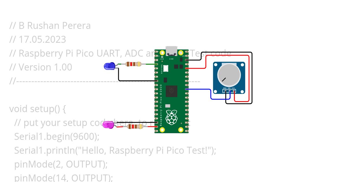 Raspberry Pi Pico ADC & PWM tset simulation