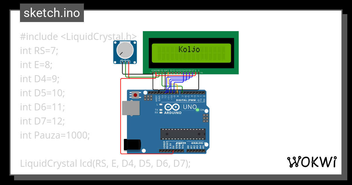 LCD 16x2 - Wokwi ESP32, STM32, Arduino Simulator