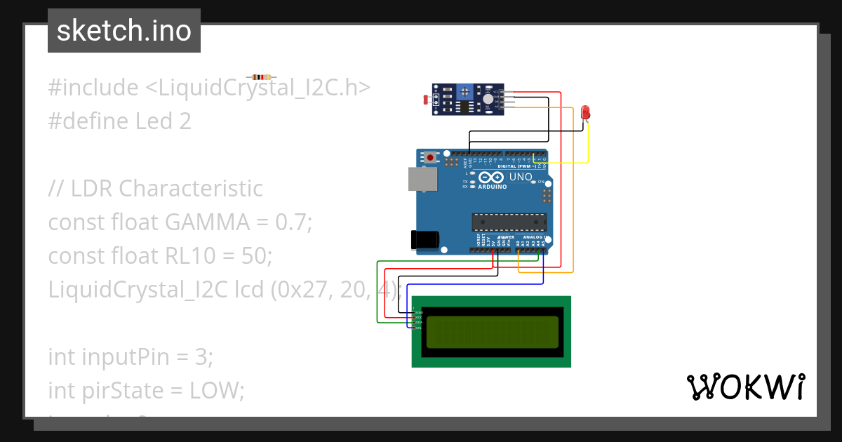 sensor ldr - Wokwi ESP32, STM32, Arduino Simulator