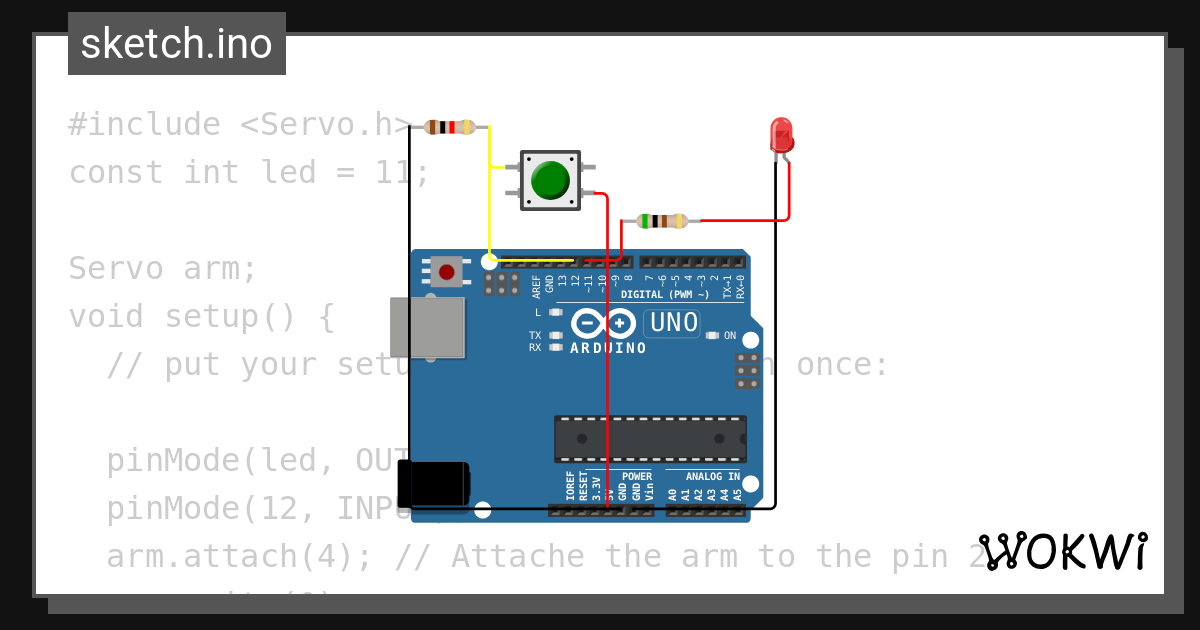 H/W - Push button control LED - Wokwi ESP32, STM32, Arduino Simulator