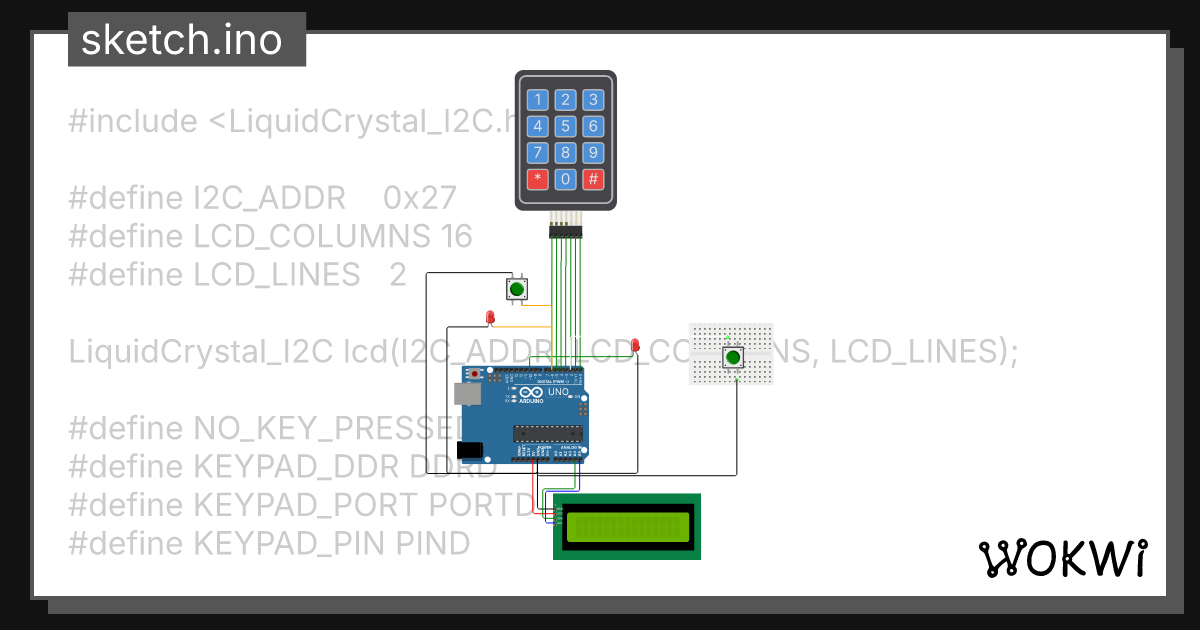 Keypad Test Distinzione Tasti 1 - Wokwi ESP32, STM32, Arduino Simulator
