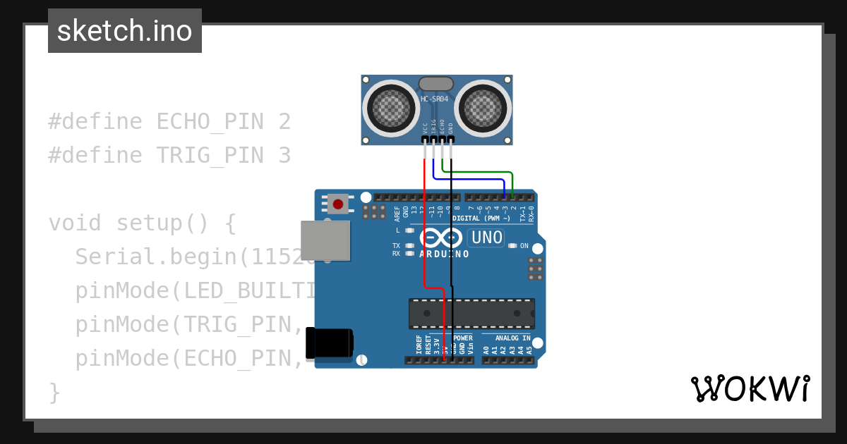 Program sensor ultrasonik ppt 11 wokwi esp32 stm32 arduino simulator