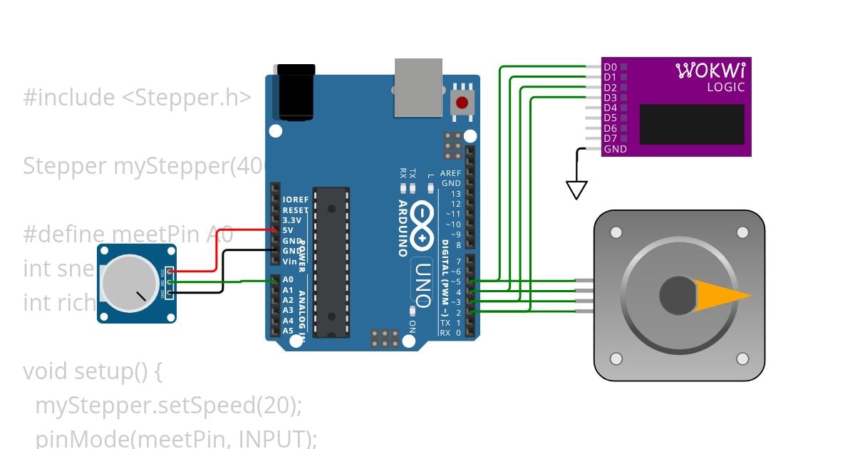 Stepper analyzer potmeter simulation