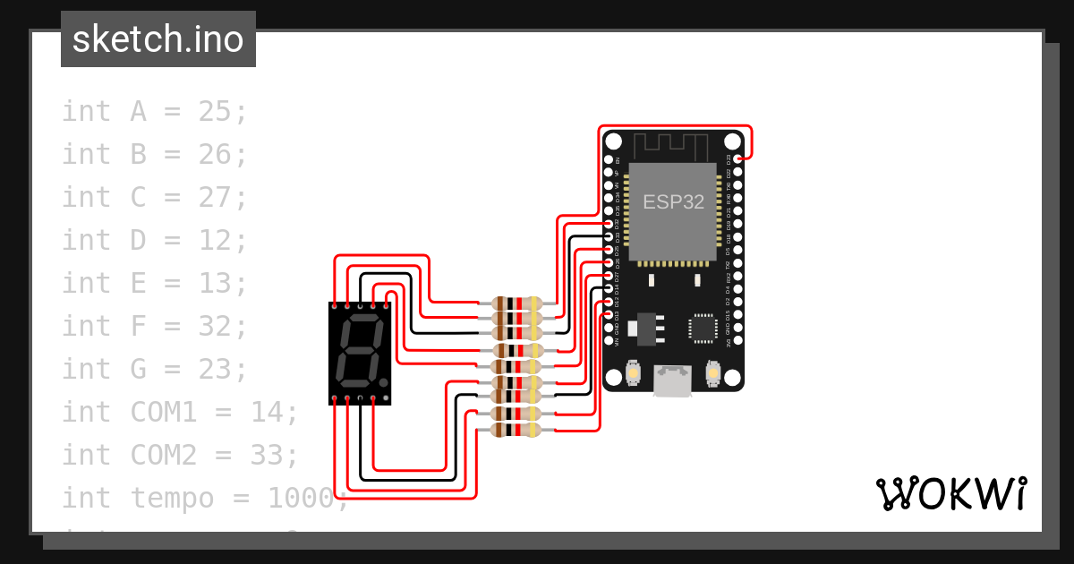 7 Segments - Wokwi ESP32, STM32, Arduino Simulator
