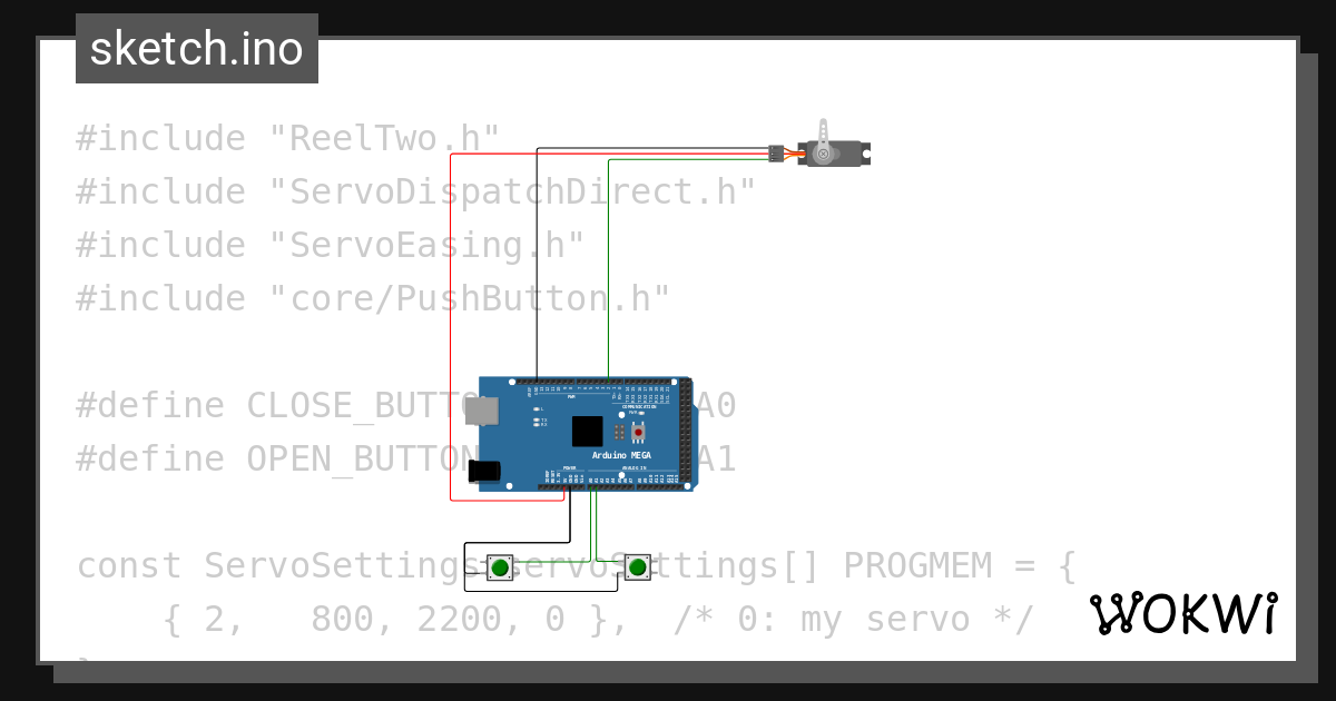 Simple Servo Easing Wokwi ESP32, STM32, Arduino Simulator