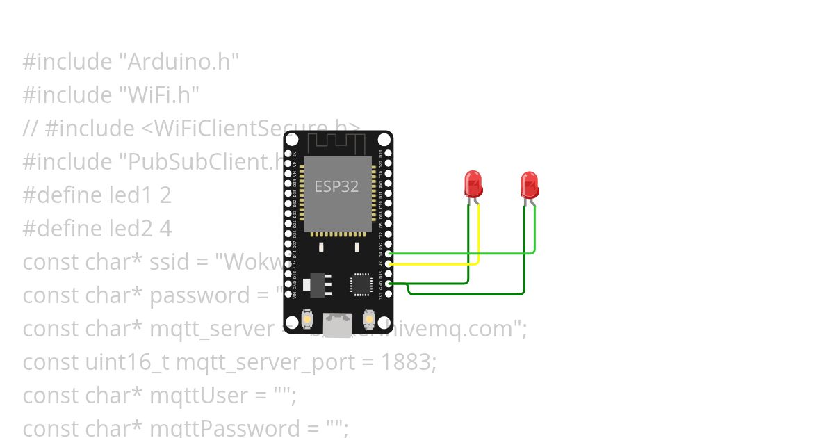 2.Node-RED LED to Wokwi ESP32 simulation