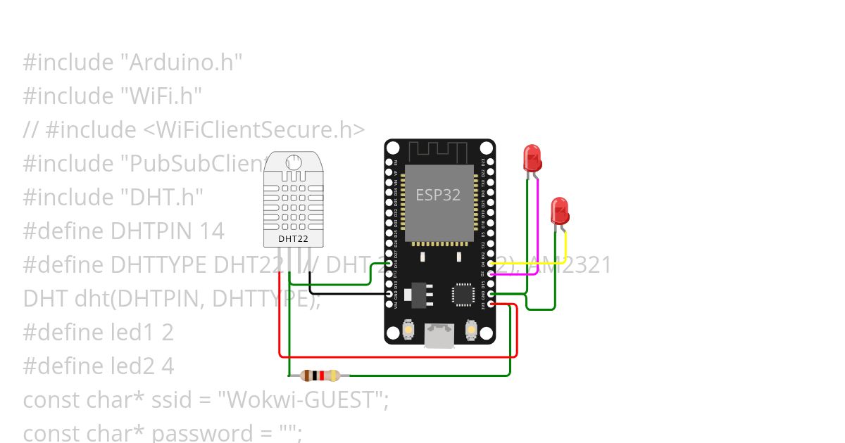 3.Node-RED LED DHT to Wokwi ESP32 simulation