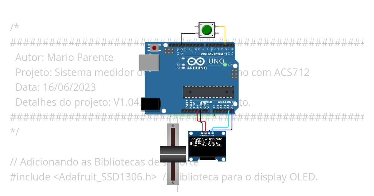 Medidor de corrente AC + ACS712-05A simulation