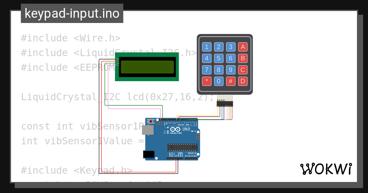Copy of Keypad and LCD I2C with Arduino UNO - Wokwi ESP32, STM32 ...