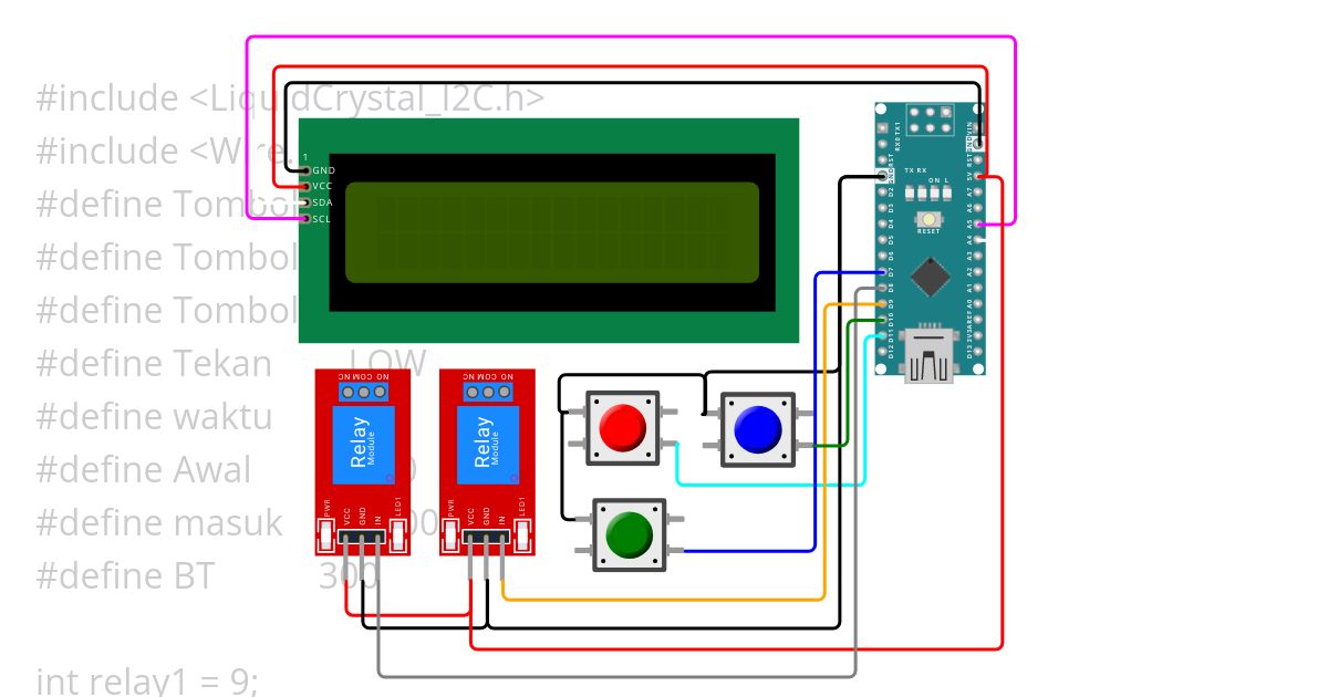 LCD + RELAY simulation