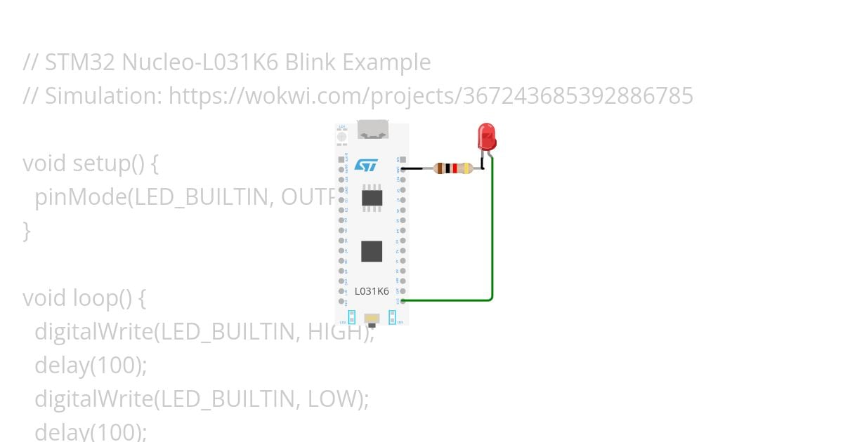 ST Nucleo L031 - Blink Copy simulation