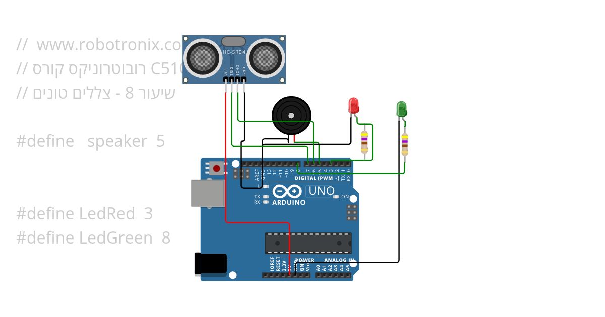 sketch.ino Distance sensor  simulation