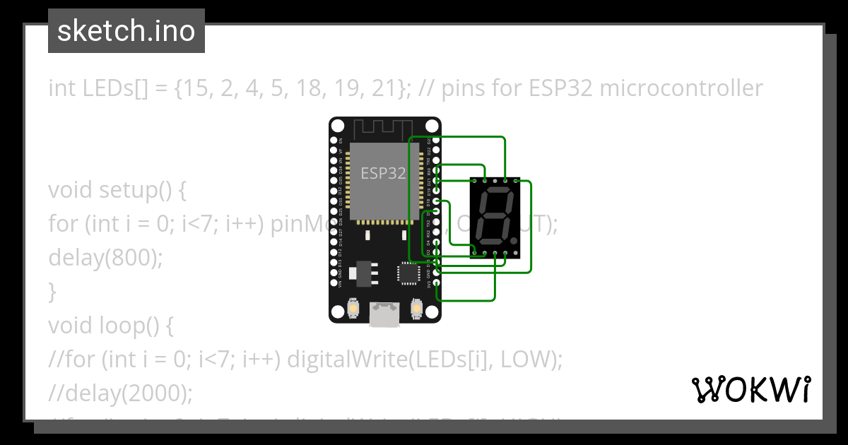 Seven Segment Wokwi Esp32 Stm32 Arduino Simulator 4072