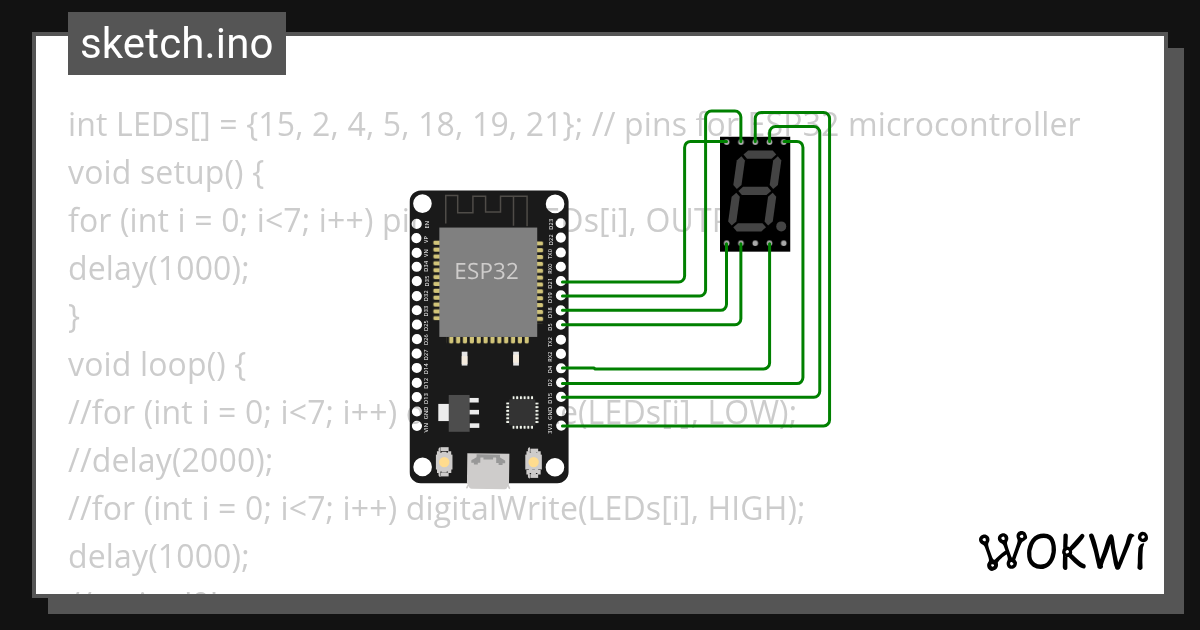 7 SEGMENT 9-1 - Wokwi ESP32, STM32, Arduino Simulator