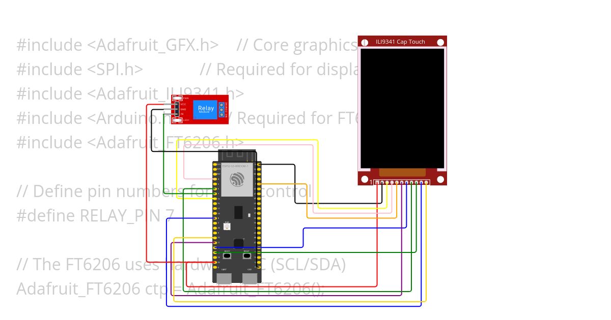 esp32s3 ILI9341 Capacitive Touch example - finger painting Copy simulation