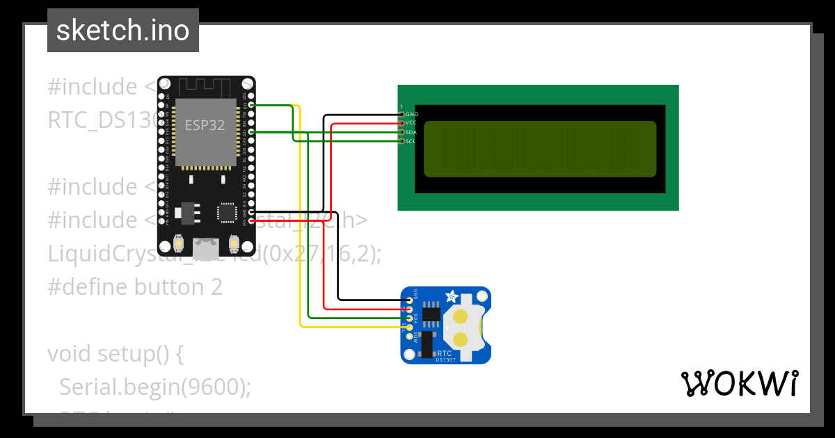 RealTime Clock Wokwi ESP32 STM32 Arduino Simulator