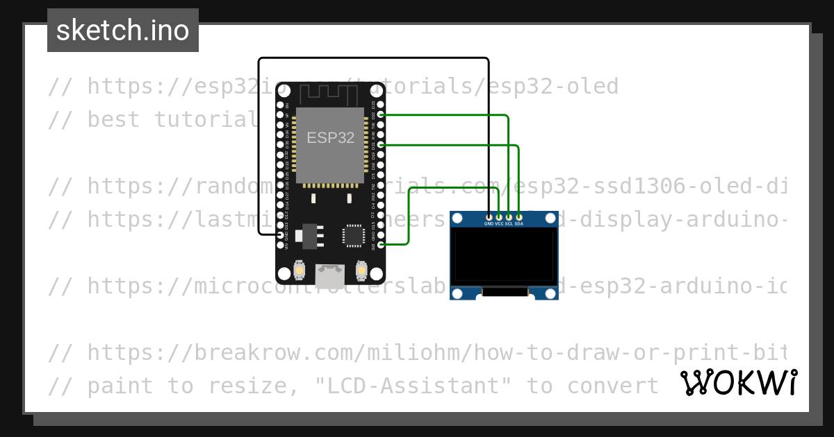 Ssd1306 wokwi esp32 stm32 arduino simulator