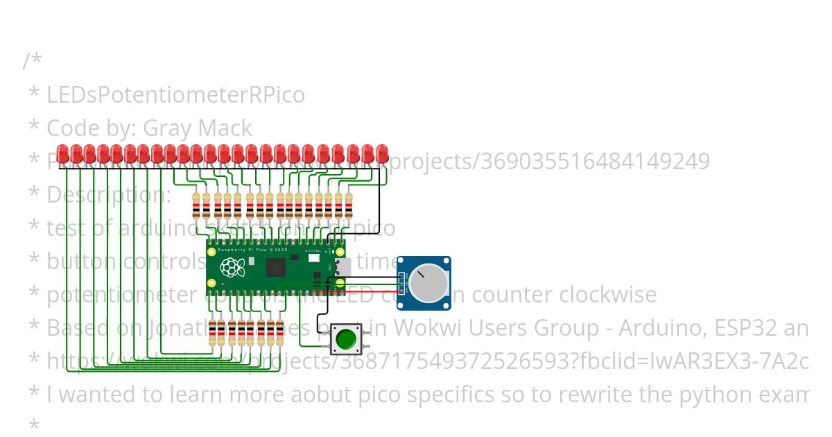 24 LED potentiometer rpico simulation