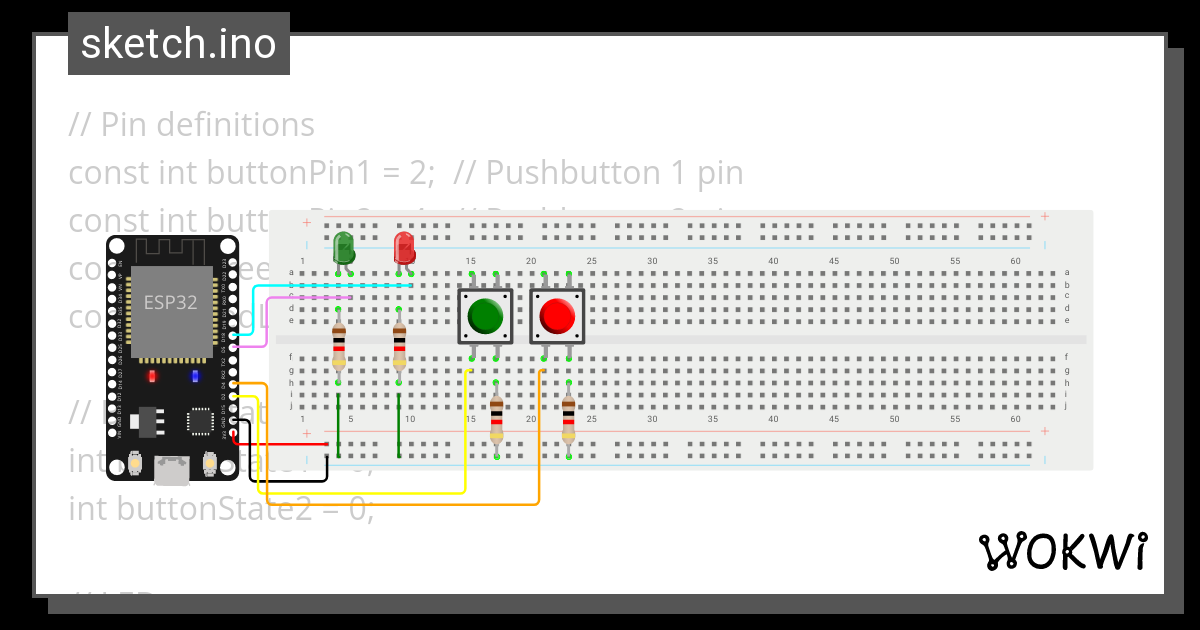 Leds And Pushbuttons By Ate She Wokwi Esp Stm Arduino Simulator