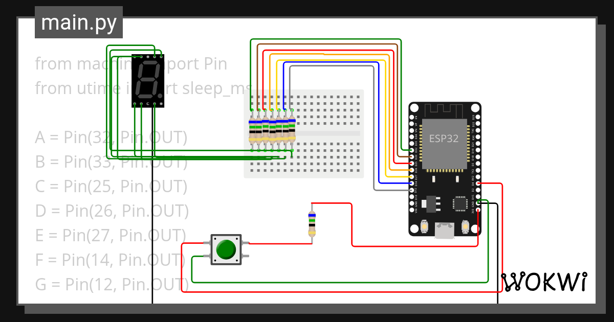 up and down counter - Wokwi ESP32, STM32, Arduino Simulator