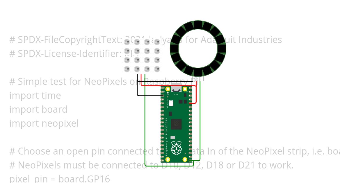 CircuitPython NeoPixel Simple Test Copy simulation
