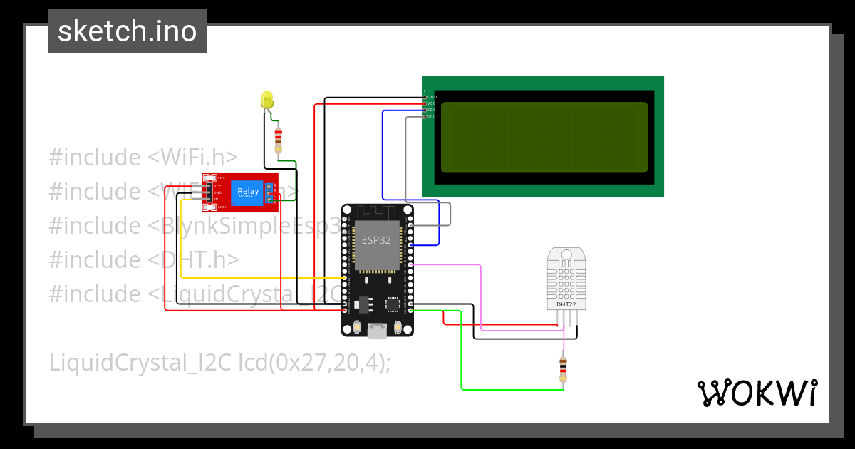 Week09 DHT+Relay - Wokwi ESP32, STM32, Arduino Simulator