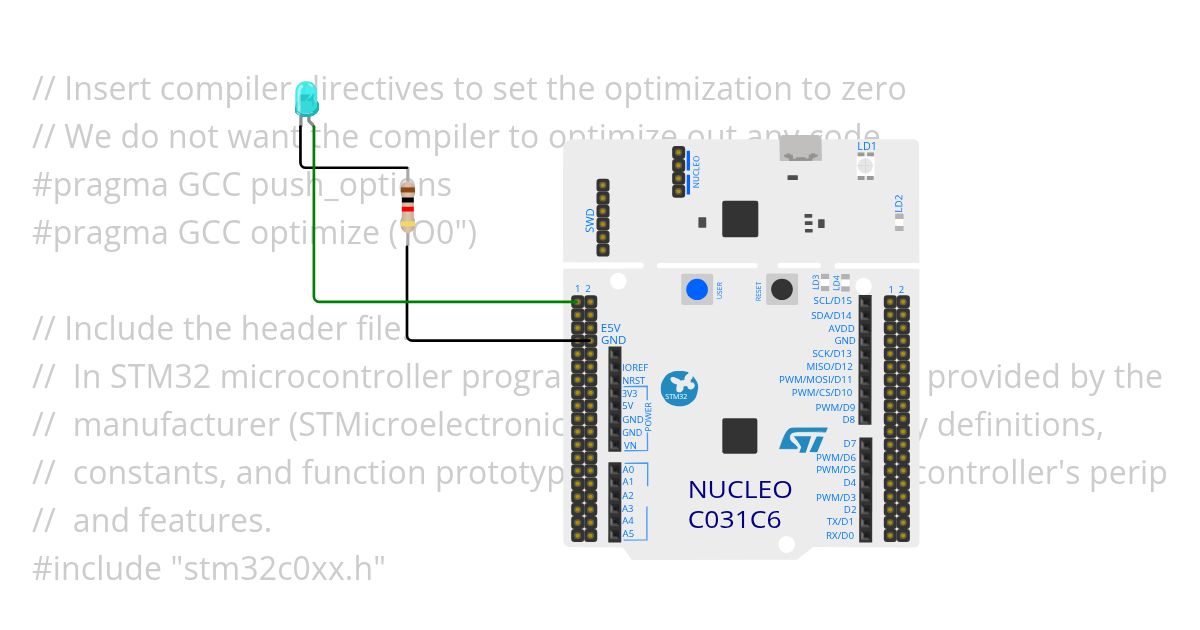 First_project_STM32NUCLEO_C031C6 simulation