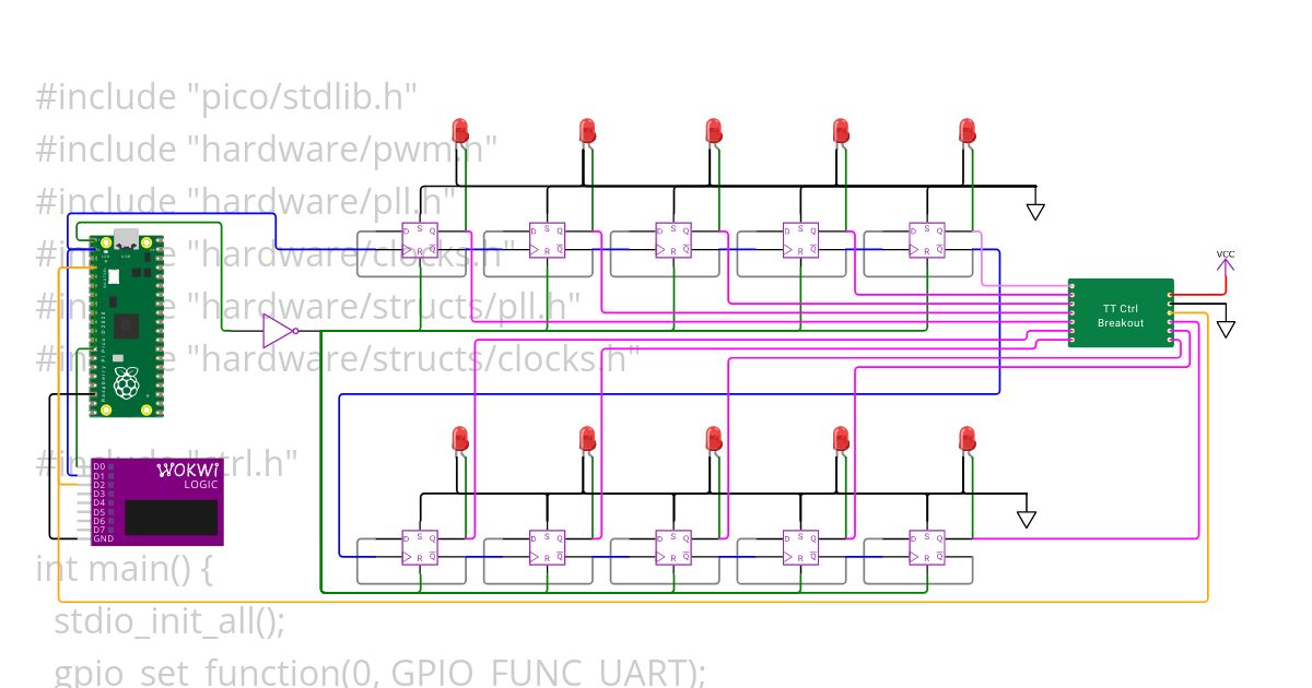 Pi Pico TT CTRL with Serial Control simulation