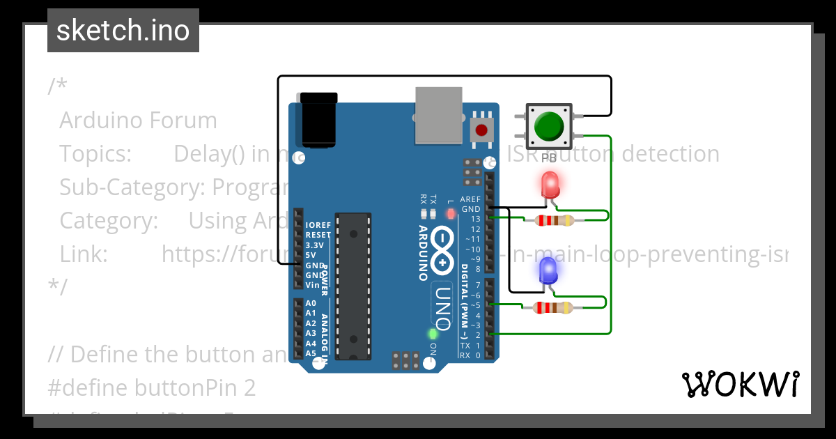 Arduino Forum - Delay() in main loop preventing ISR button detection ...