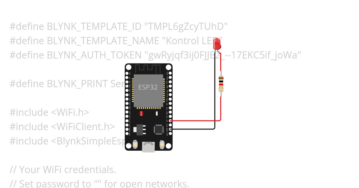 LED Blink with IoT Blynk simulation