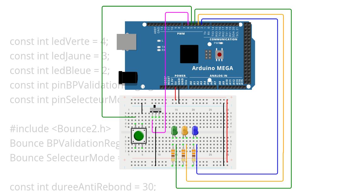 BP-appuis variables avec moteur à états simulation